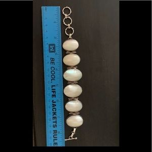 Vintage Sterling silver mother of Pearl adjustable bracelet.